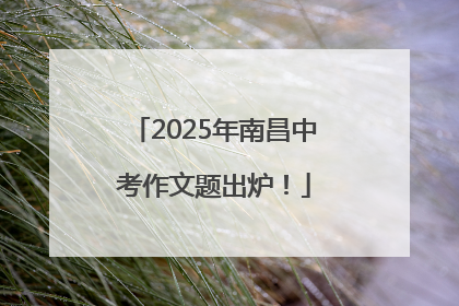 2025年南昌中考作文题出炉！